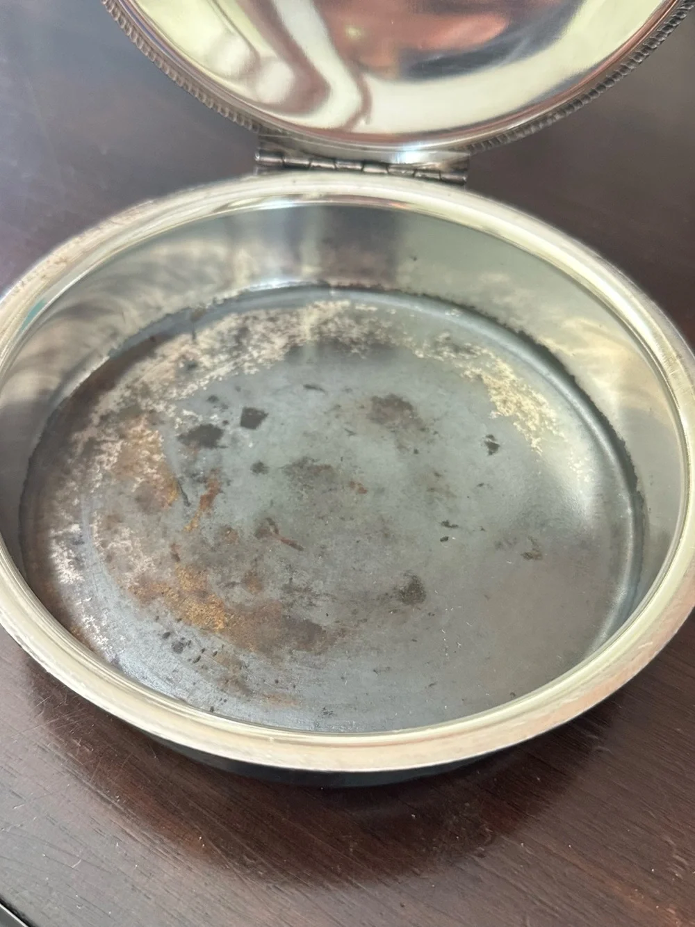 Vintage Silver Plated Crumb Catcher Wooden Handle